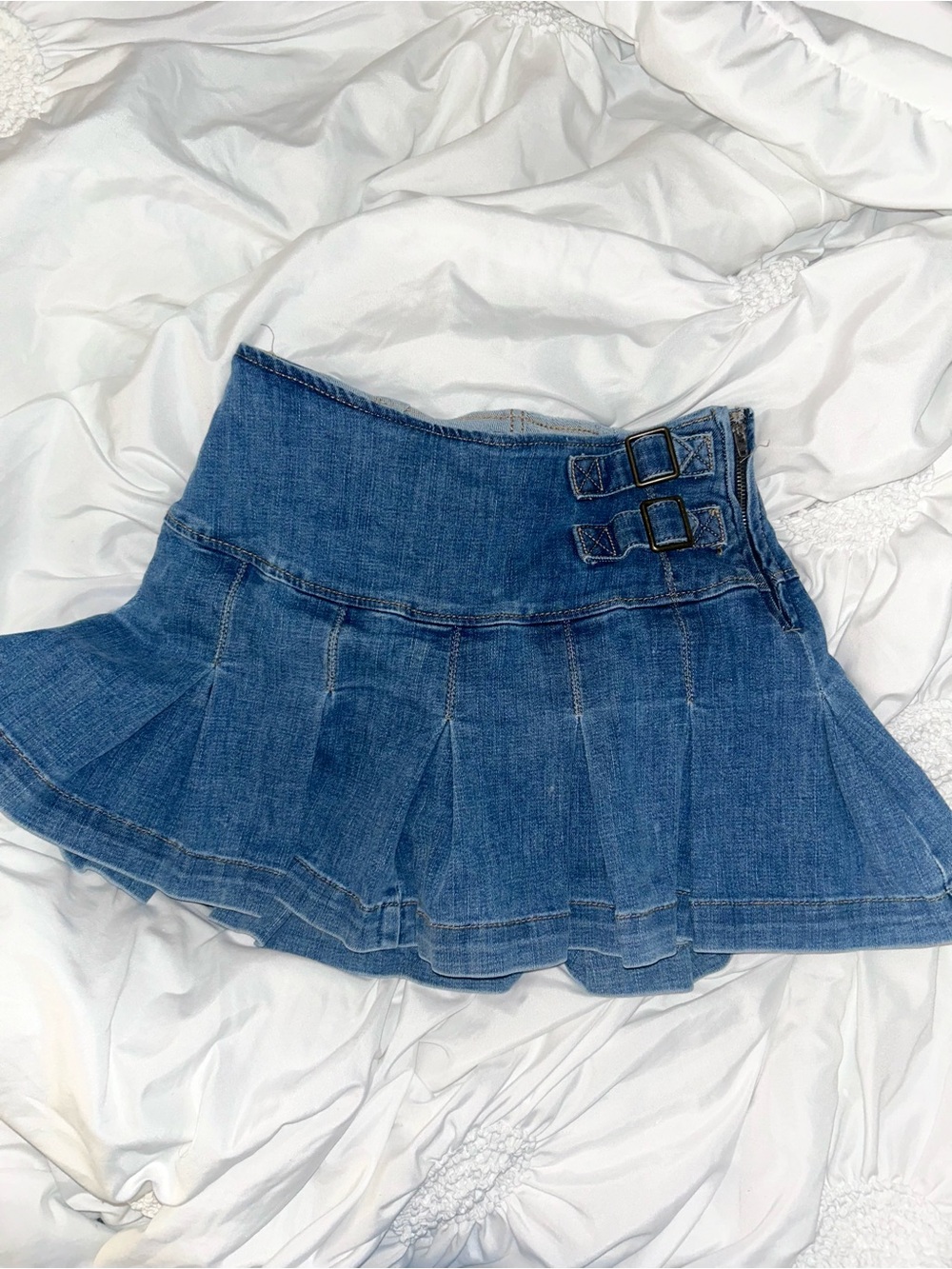 Wild Fable Pleated Denim Mini Skirt